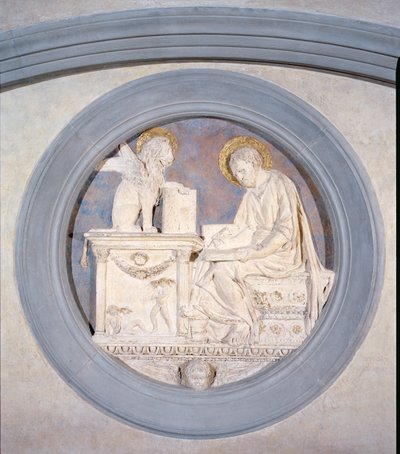 Medaglione di San Marco Evangelista, la Vecchia Sagrestia da Donatello